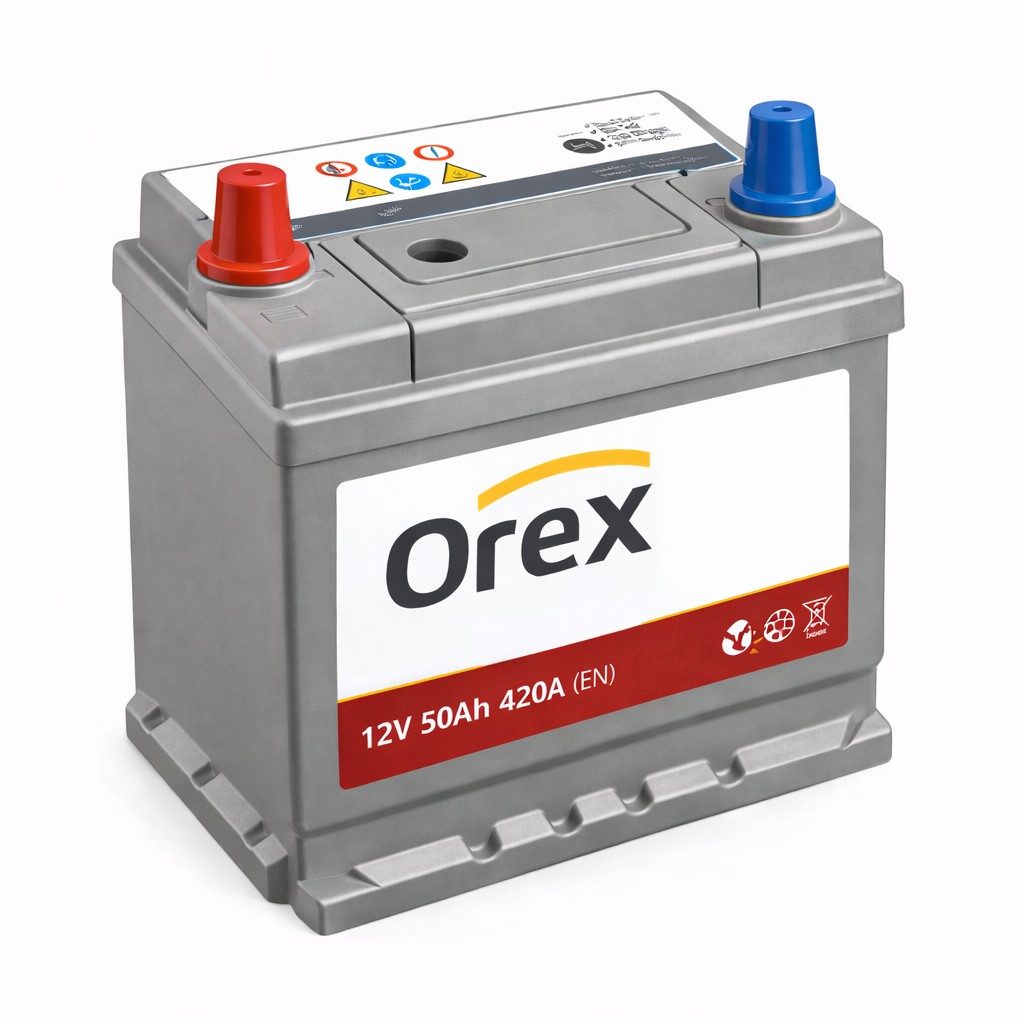 Orex 50Ah Kare Akü | Araç Aküsü | Mezitli Akü